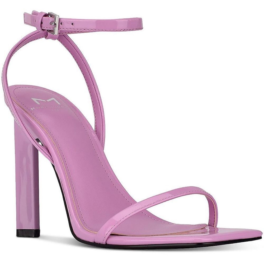 MARC FISHER LTD Arthur Patent Leather Ankle Strap Heels Medium Purple Size 9.5